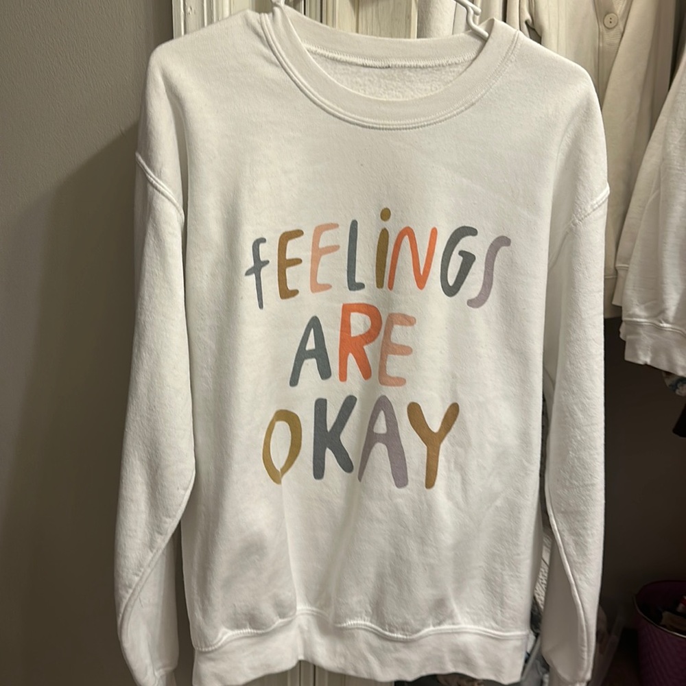 White medium “feelings are okay”